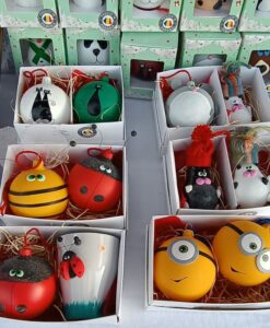 Cadouri globuri pentru bradul de Crăciun, decorate manual, ornament festiv de sărbători