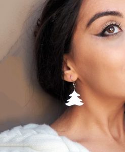 Cercei brazi albi - Tracolla Handmade - martisoare, cutii postale personalizate, cani, bijuterii, globuri brad